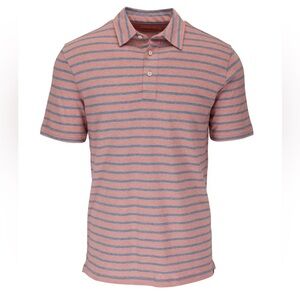 Faherty Isle Polo in Red Pacific Stripe - Size L